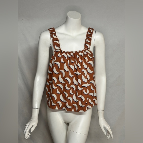 Lilla P Small Brown and White Patterned Women's Tank Top - Picture 2 of 9